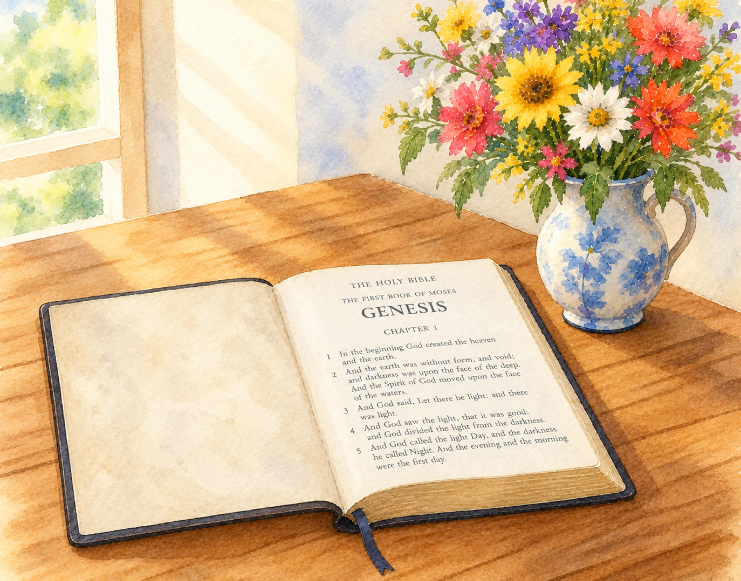 Biblereading in calm atmosphere